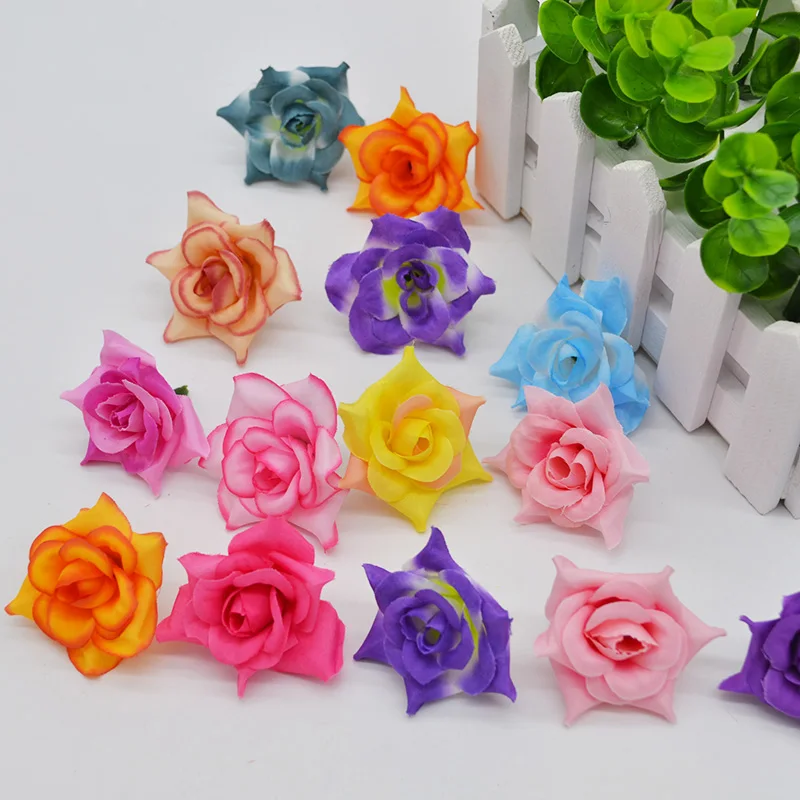20 шт./лот Искусственные цветы Шелковый цветок головок DIY украшения дома Свадебная вечеринка Поставки ручной работы венки