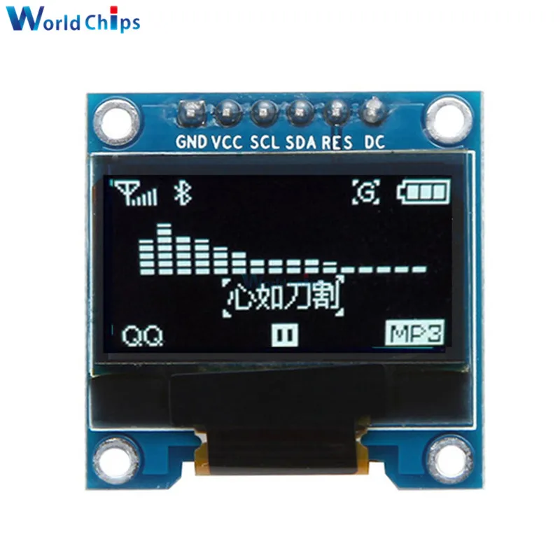 Цифровой SSD1306 OLED дисплей 0 96 дюйма SPI I2C 6 контактов интерфейс 12864 Синий/Белый ЖК