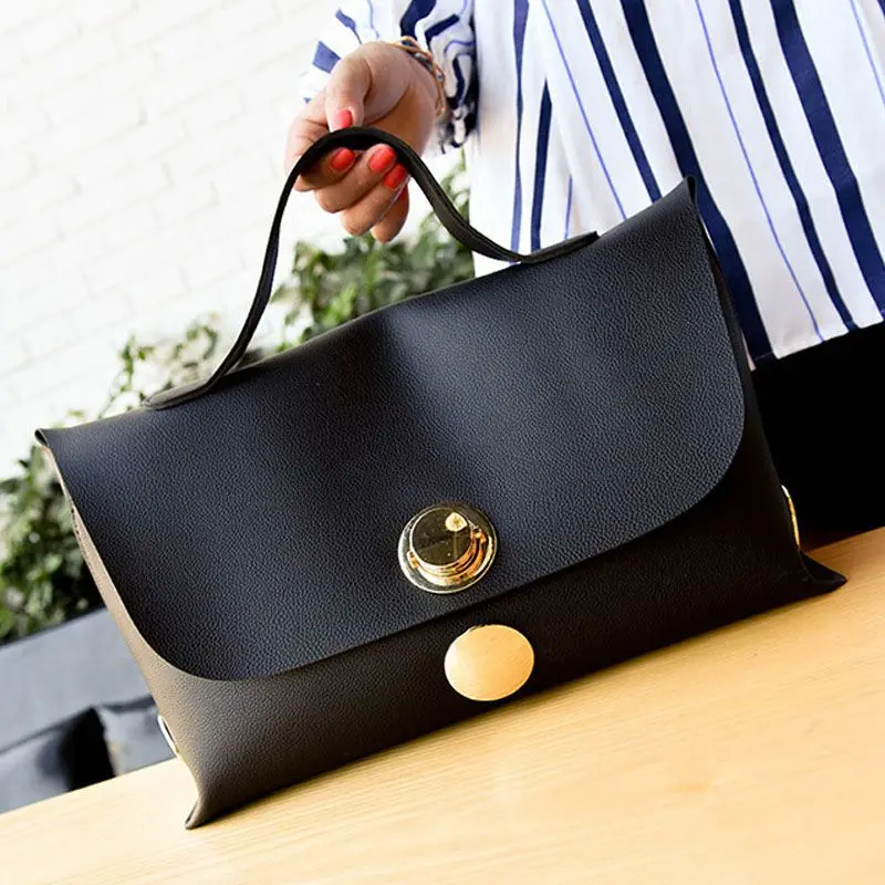 Модные женские сумки ветровые мягкие однотонные почтальон через плечо (черный) |