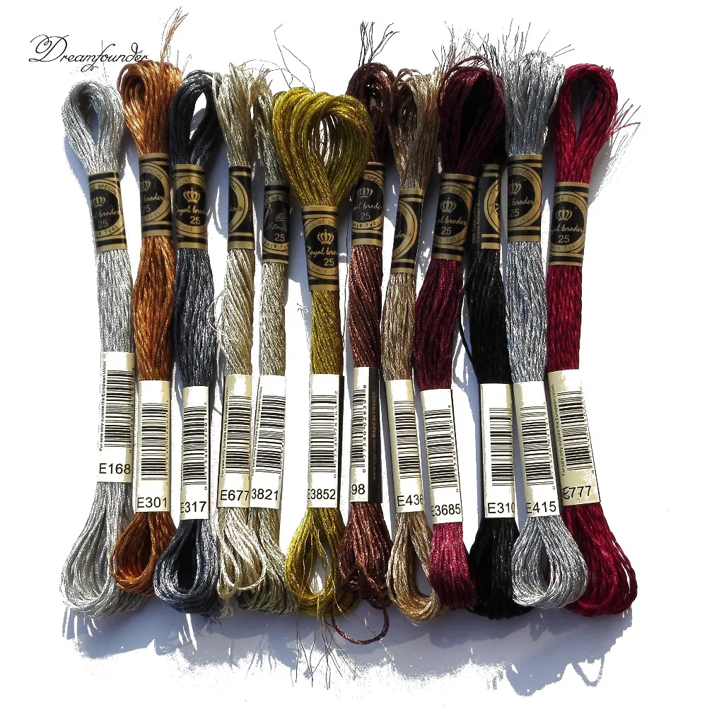 1 шт. драгоценного металла эффекты металлизированной нитью E168 E301 E317 E677 E3821 E3852 цвет