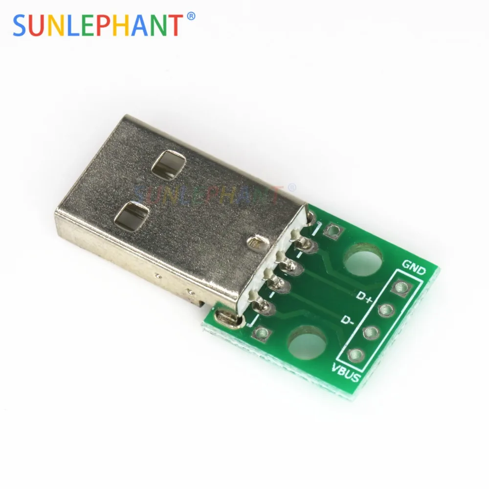 1 шт. USB разъемы папа для DIP адаптер пластина конвертер 4 Pin 2 54 мм PCB