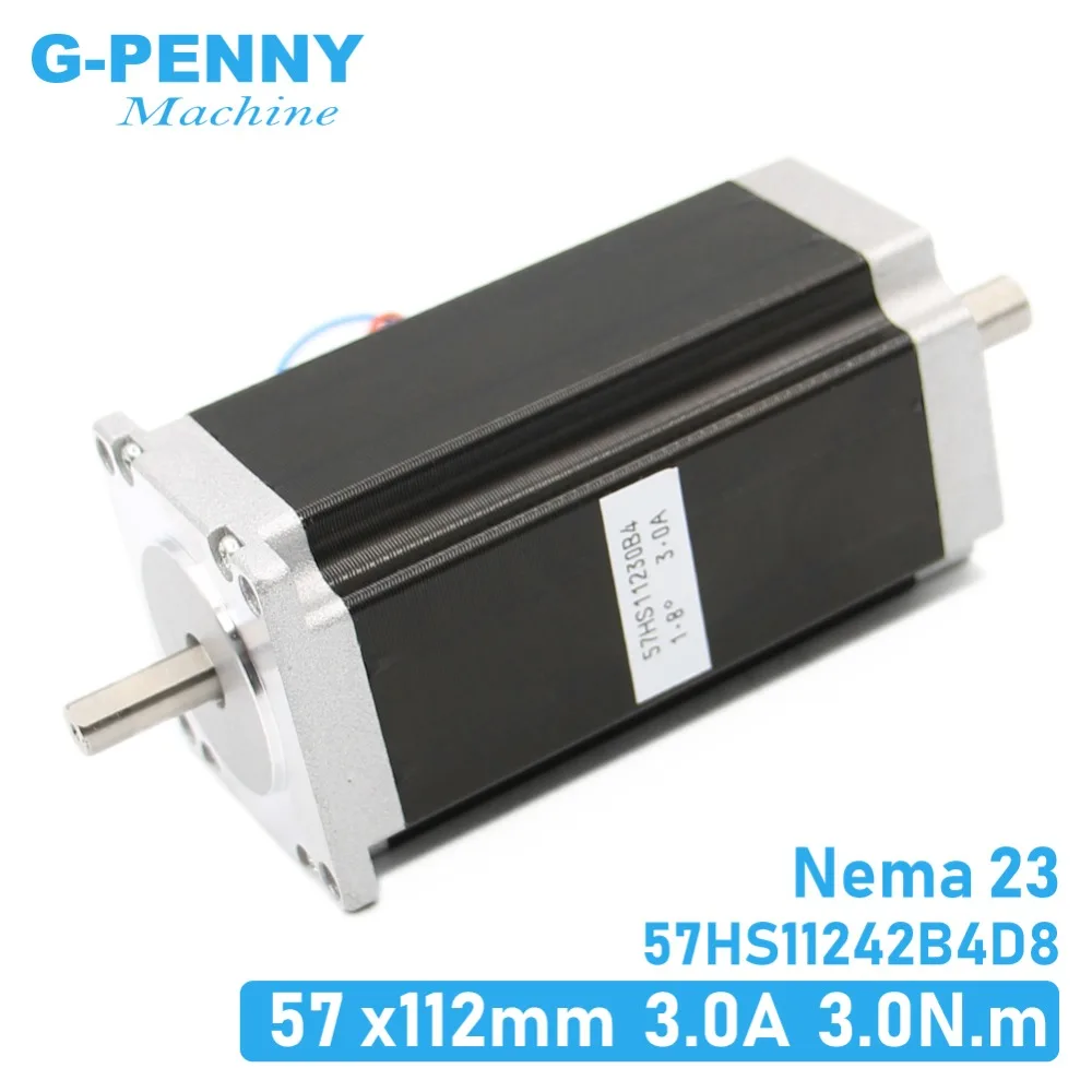 Шаговый двигатель NEMA23 с ЧПУ 57x112 мм 4 свинцовый 3а 3н. М двойной вал 112 428Oz in для 3D