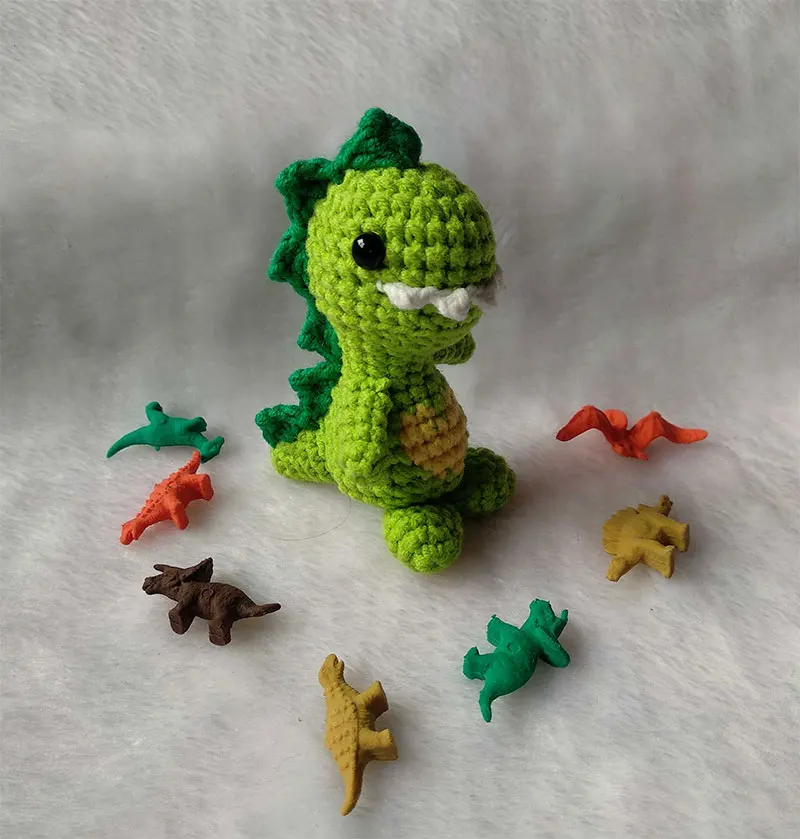 6 9 см мини маленькая Фигурка динозавра ручной работы крючком Amigurumi милая кукла