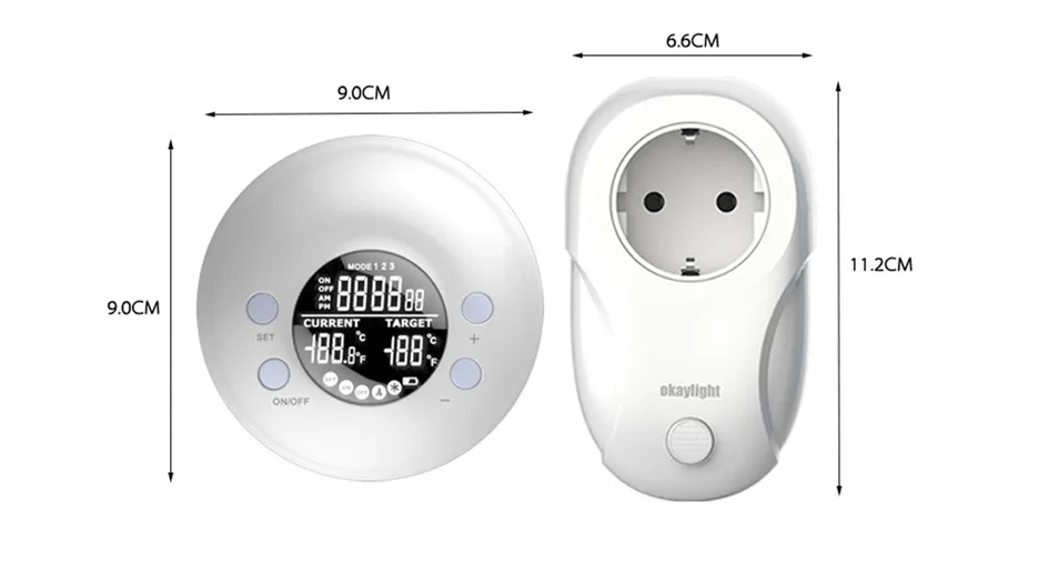 MJZM RF-200N RF беспроводной термостат для комнатной температуры контроллер нагрева и охлаждения функция каждый день программируемый ЕС разъем