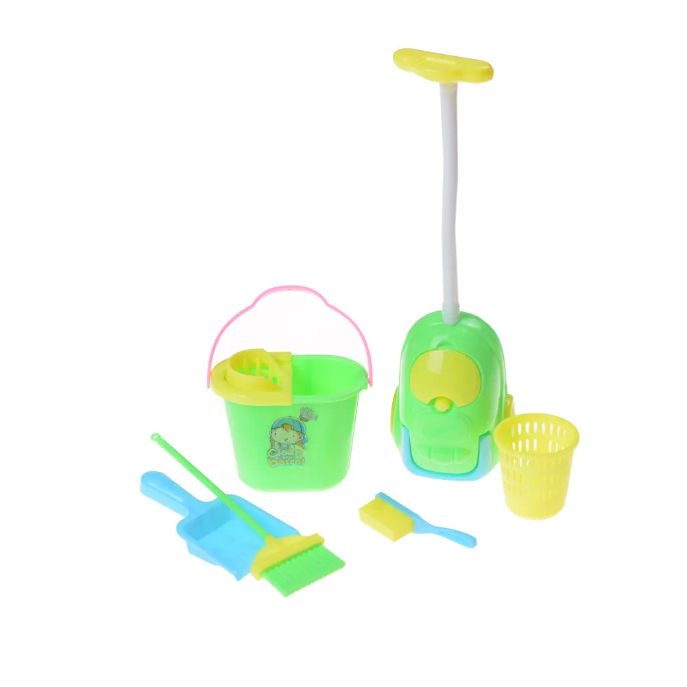 

1Set Doll Accessories Plastic Dolls Cleaning Kit for Girl Household Cleaning Tools