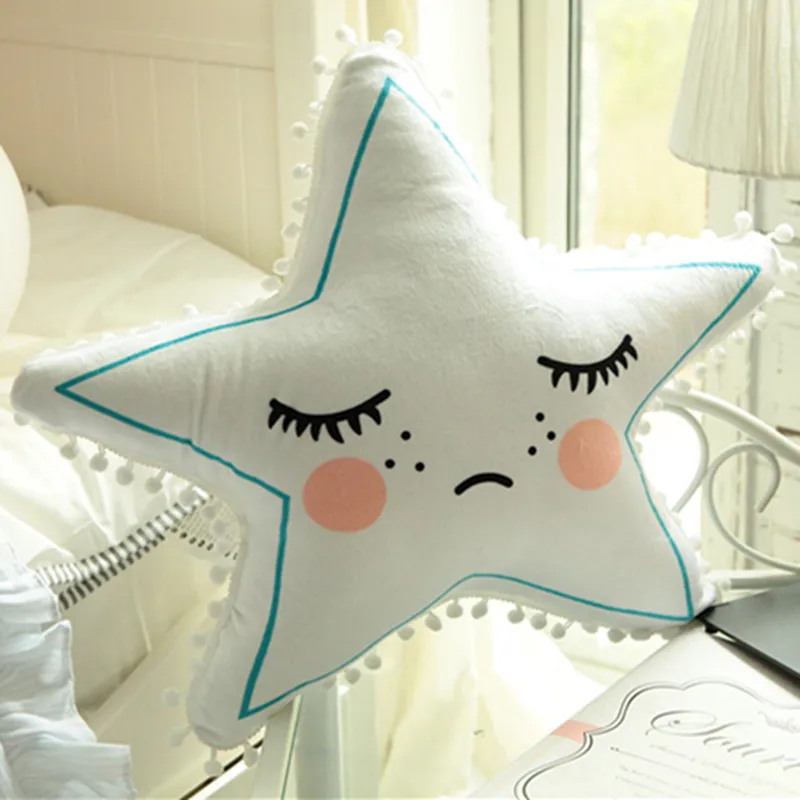 

Ins new five - pointed star lace pillow long eyelash star pillow bed room decoration sofa cushions