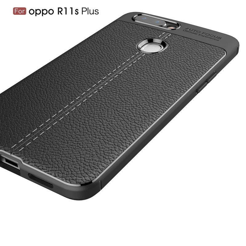 Ultra-Thin Litchi Pattern Retro ShockProof Soft Silicon TPU Cover Case For OPPO R11s Plus Phone Shell Shkin Capa Funda |