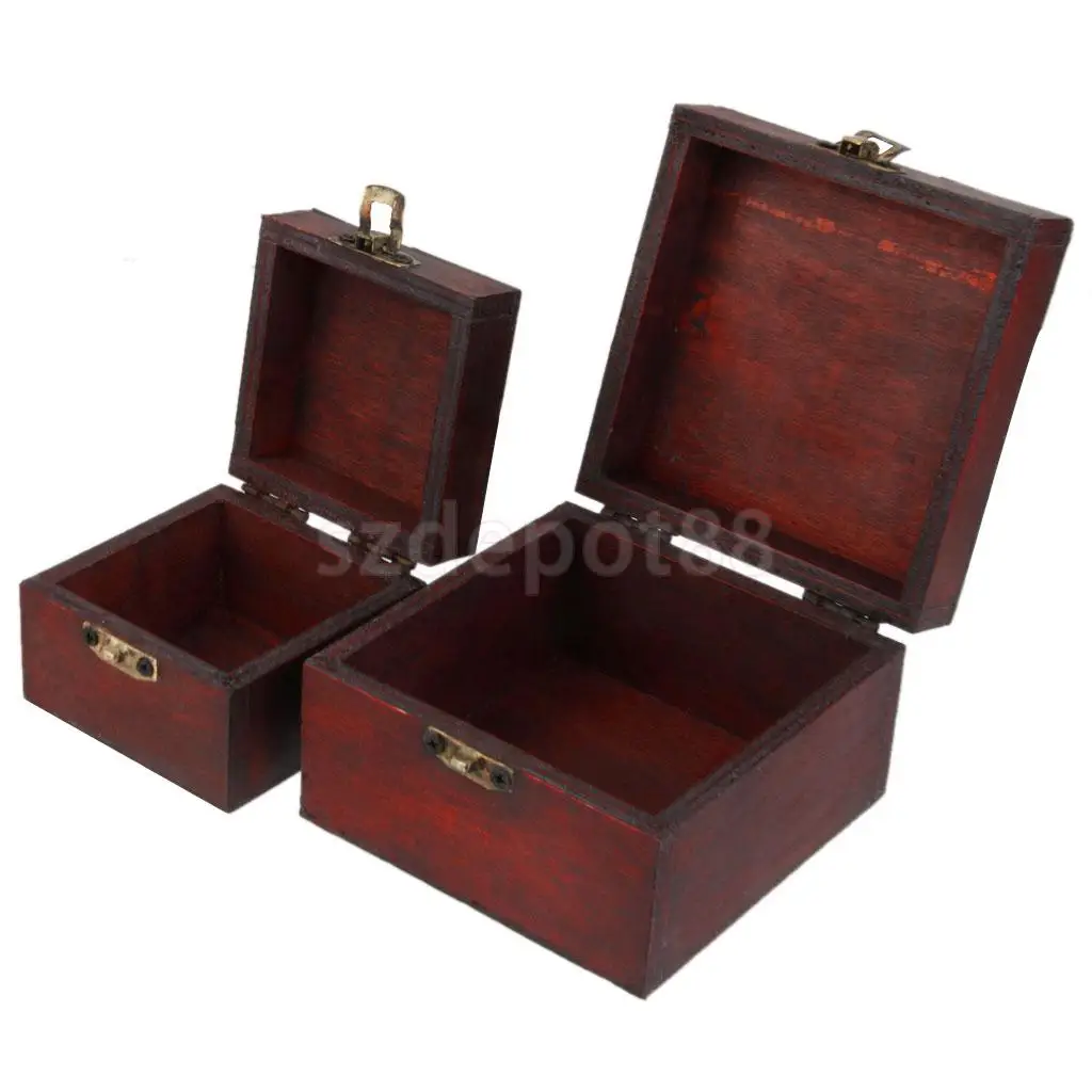 2 шт Ретро деревянный замок ювелирное ожерелье коробка для хранения безделушка