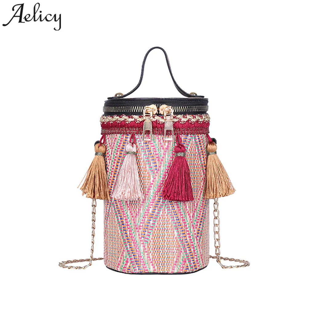 Роскошная дамская сумочка Aelicy дизайнерская соломенная сумка через плечо в стиле