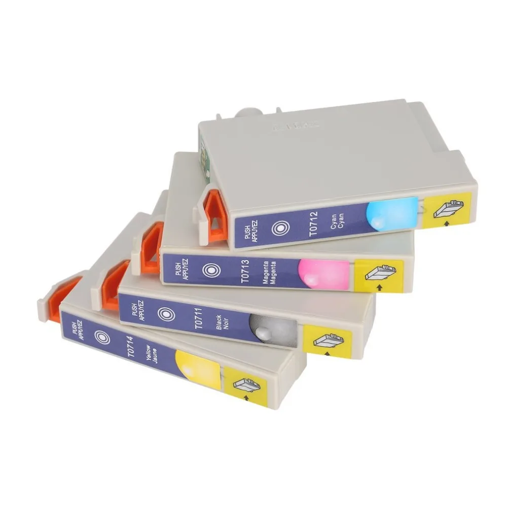 Оригинальные чернильные картриджи T0715 для Epson T0711 T0712 T0713 T0714 4 вида цветов Простота