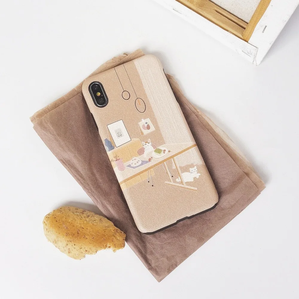 Винтаж кот шаблон чехол для iPhone X XS XR 6 S 7 8 плюс MAX силиконовый мягкий матовый