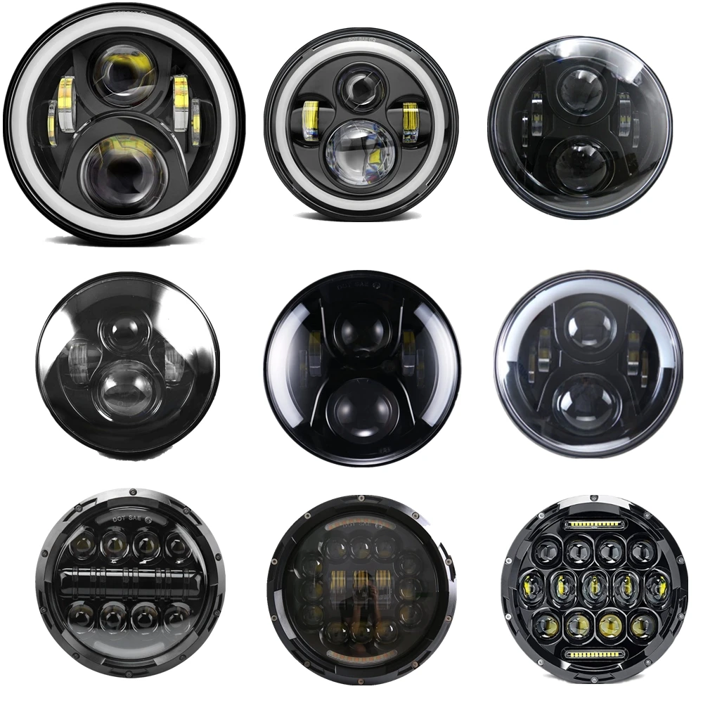 7 &quotфар для джипа Wrangler дюймов круглый светодиодный проектор фары Классический