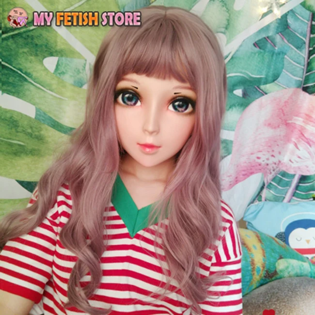 (Ying 06) Женская милая девочка резиновая полуголовая маска кигуруми с BJD глазами