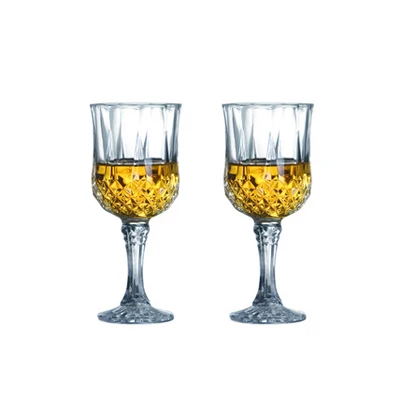 220ml 2pcs 2/4 шт креативное бессвинцовое Хрустальное стекло алмазный бокал для вина Европейский бытовой бокал для шампанского вина бокал для вина стеклянная чашка - Цвет: 220ml 2pcs