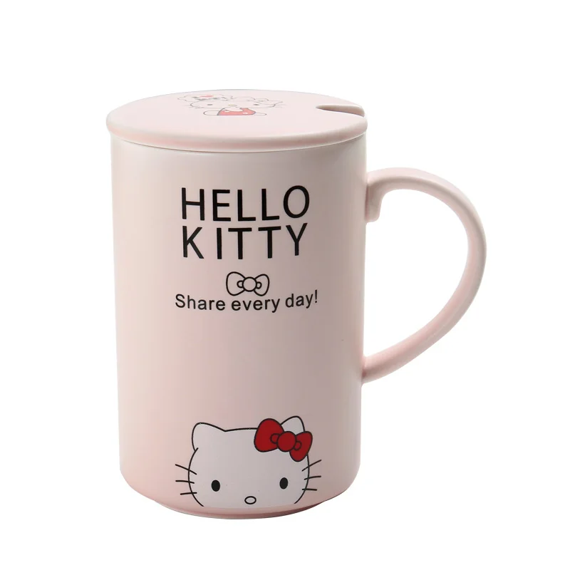 Керамические кофейные чашки hello kitty молочная чайная кружка с крышкой и ложкой