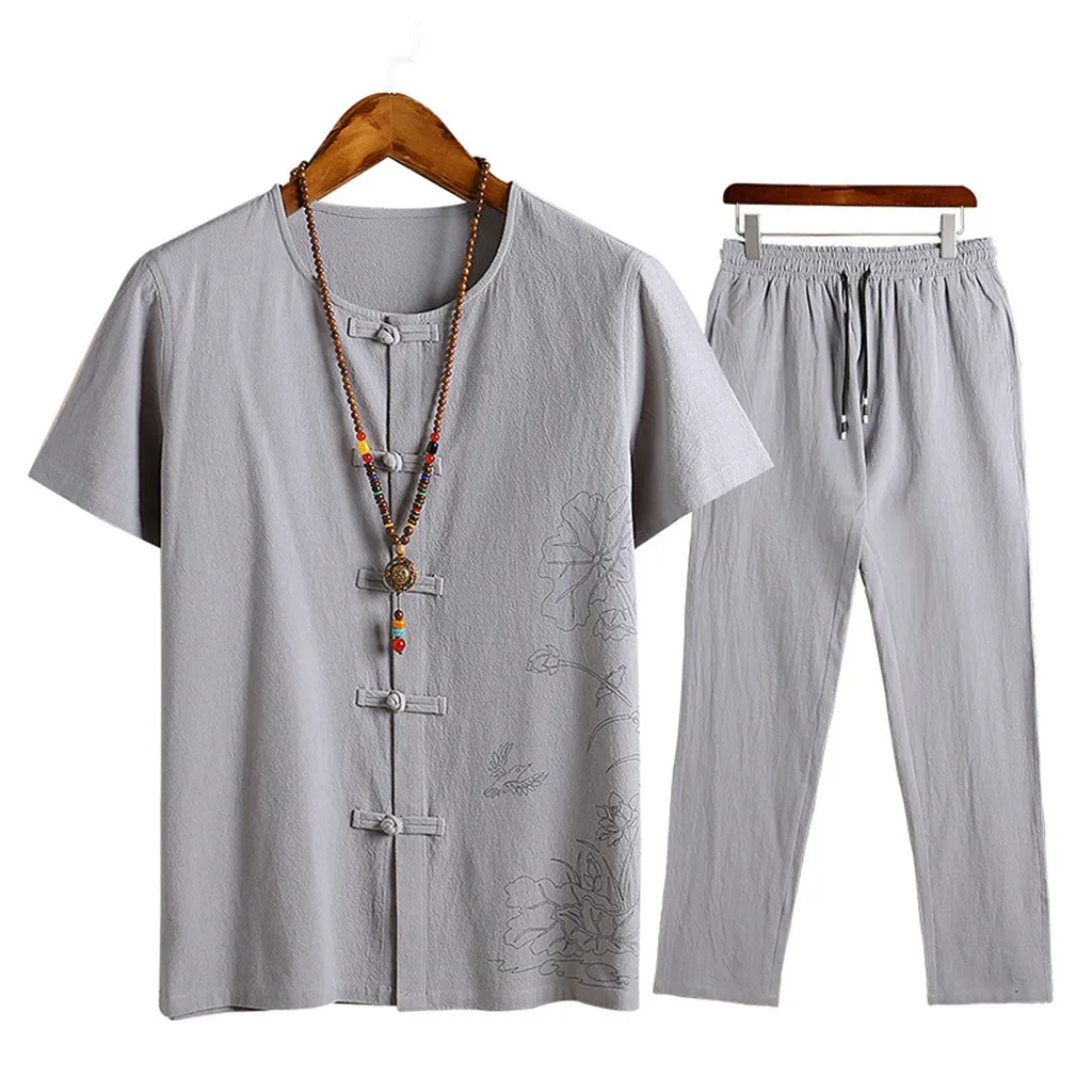 Бесплатная страусиный мужской комбинезон Повседневный с принтом китайский Тан