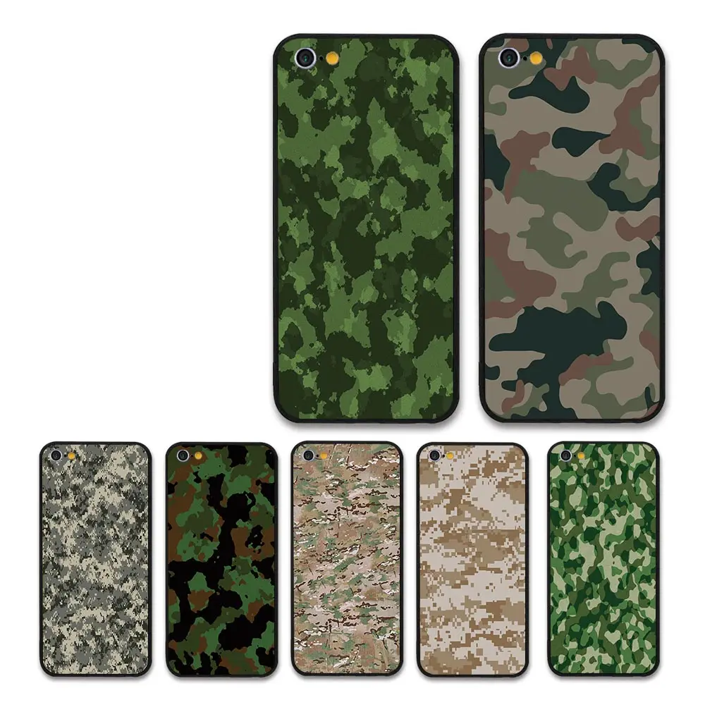 Камуфляж цвет солдат Армия пластиковый жесткий черный чехол для Apple iPhone 5 6 7 8 plus/7