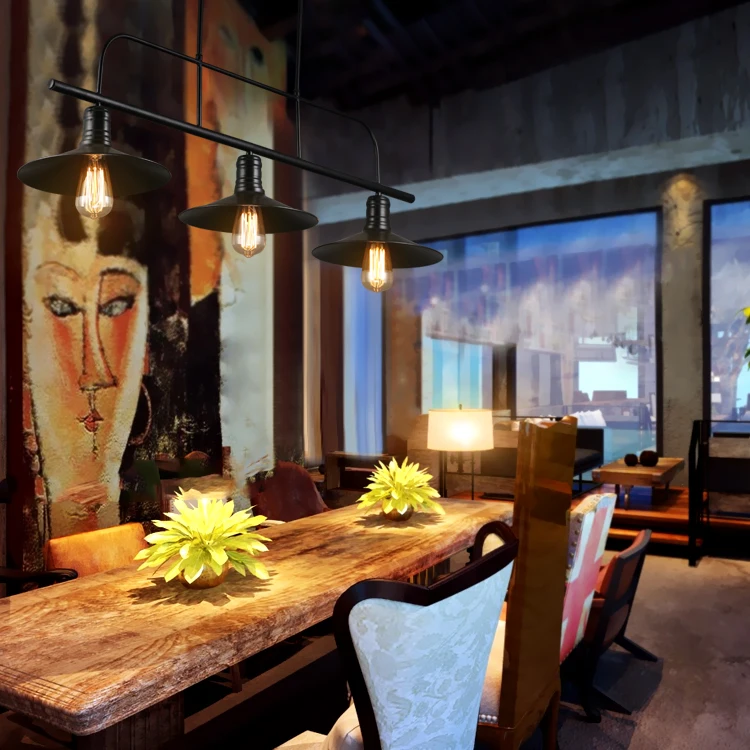 Ветровой ресторан три люстры скандинавский кофейный бар барный стол крышка для