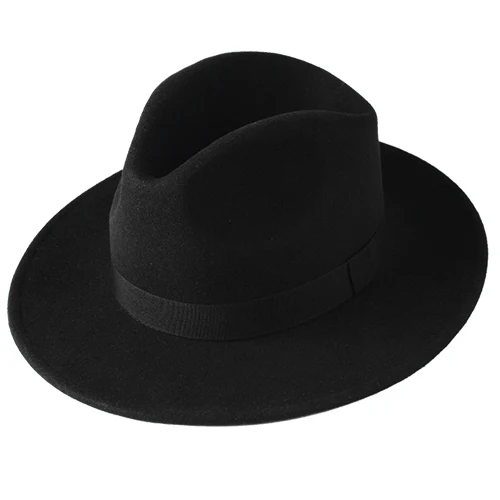Black 1 FURTALK Fedora шляпа для женщин и мужчин австралийская шерстяная фетровая шляпа с широкими полями винтажная джазовая фетровая шляпа для пары зимняя шапка для женщин - Цвет: Black 1