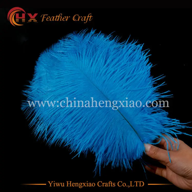 10 шт./лот жесткая Удочка с натуральными бирюзовыми синими страусиными перьями 15 75