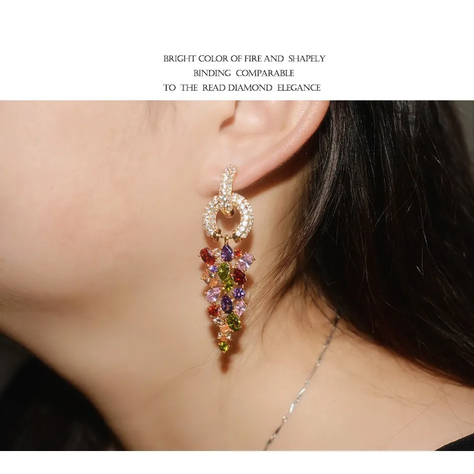 Vecalon 2 цвета Офисные женские туфли Jewelry Shinne мотаться AAAAA Циркон CZ Rose Gold Filled