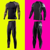 2017 18 thermal underwear men sport underwear sets compression fleece sweat quick drying thermo underwear men clothing