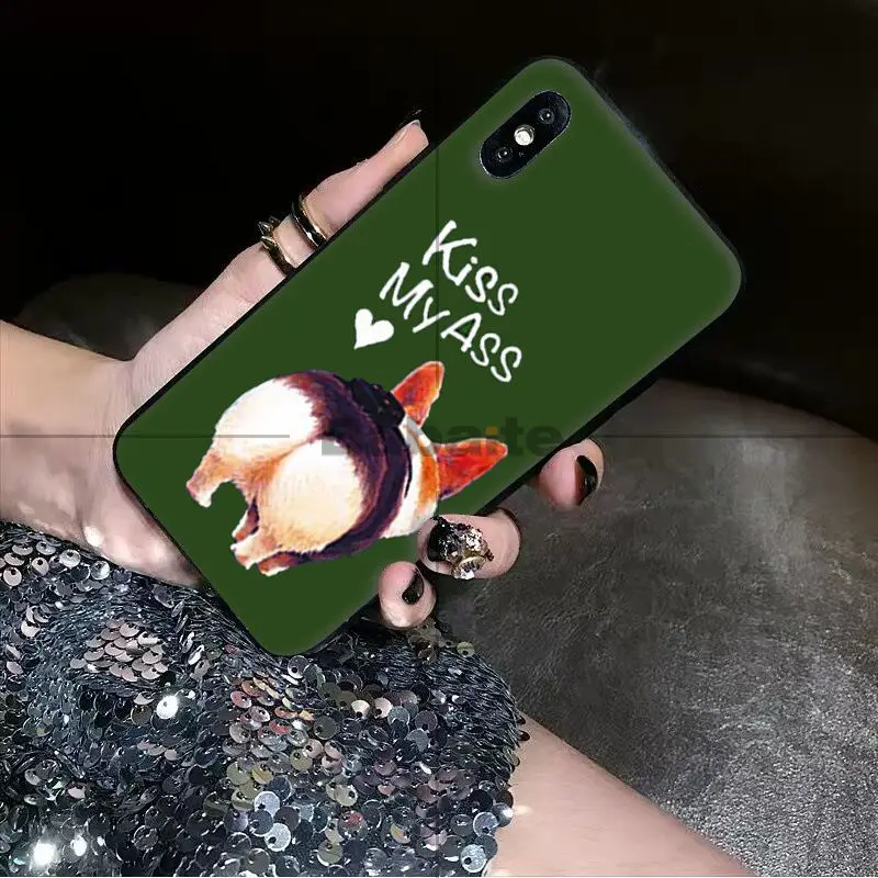 A15 Babaite милый чехол для телефона с собачкой из мультфильма корги, новинка, черный чехол для телефона для iPhone 8, 7, 6, 6S Plus, X, XS, MAX, 5, 5S, SE, XR, чехол для мобильного телефона - Цвет: A15