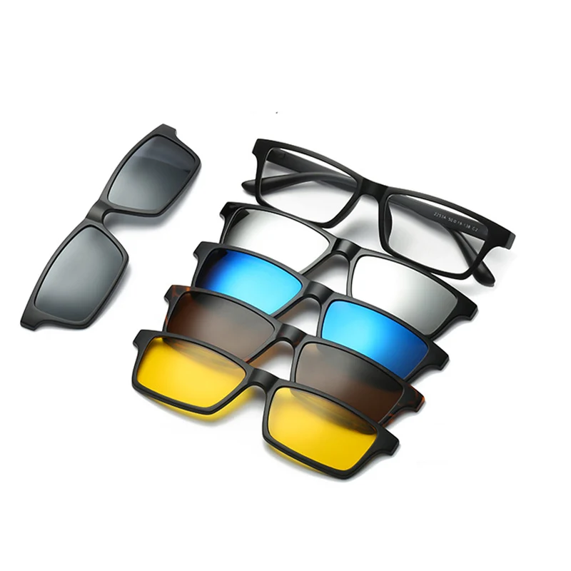 Модная оптическая оправа для очков мужчин и женщин с 5 зажимами солнцезащитные