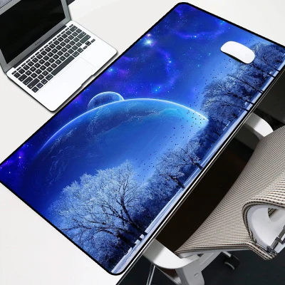 blue 900X400mm thick Rubber gaming mouse pad anime Creative large size mausepad For Keyboard Mice PC Desk Non slip Mat - Цвет: blue