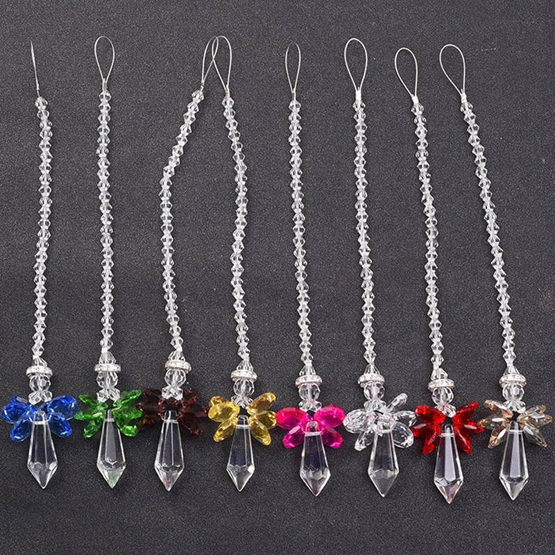 

8PCS Chandelier Crystals Icicle Prism Pendant Hanging Chakra Suncatcher Home Wedding Decoration