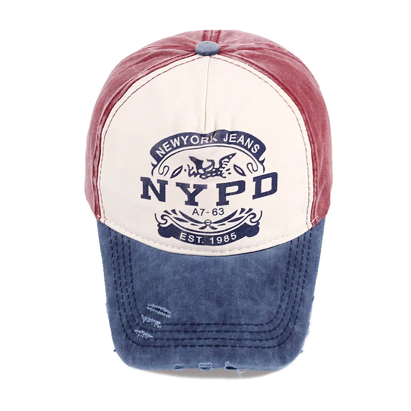 Модная унисекс бейсболка NYPD с надписью женские Мытые шапки в старом стиле