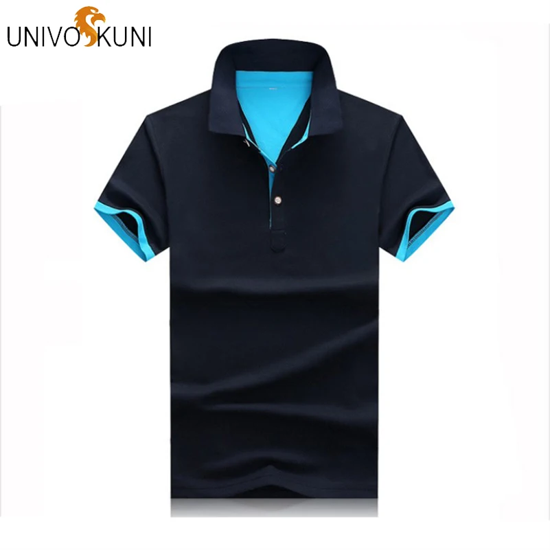 UNIVOS KUNI новая летняя модная деловая Мужская рубашка поло с коротким рукавом