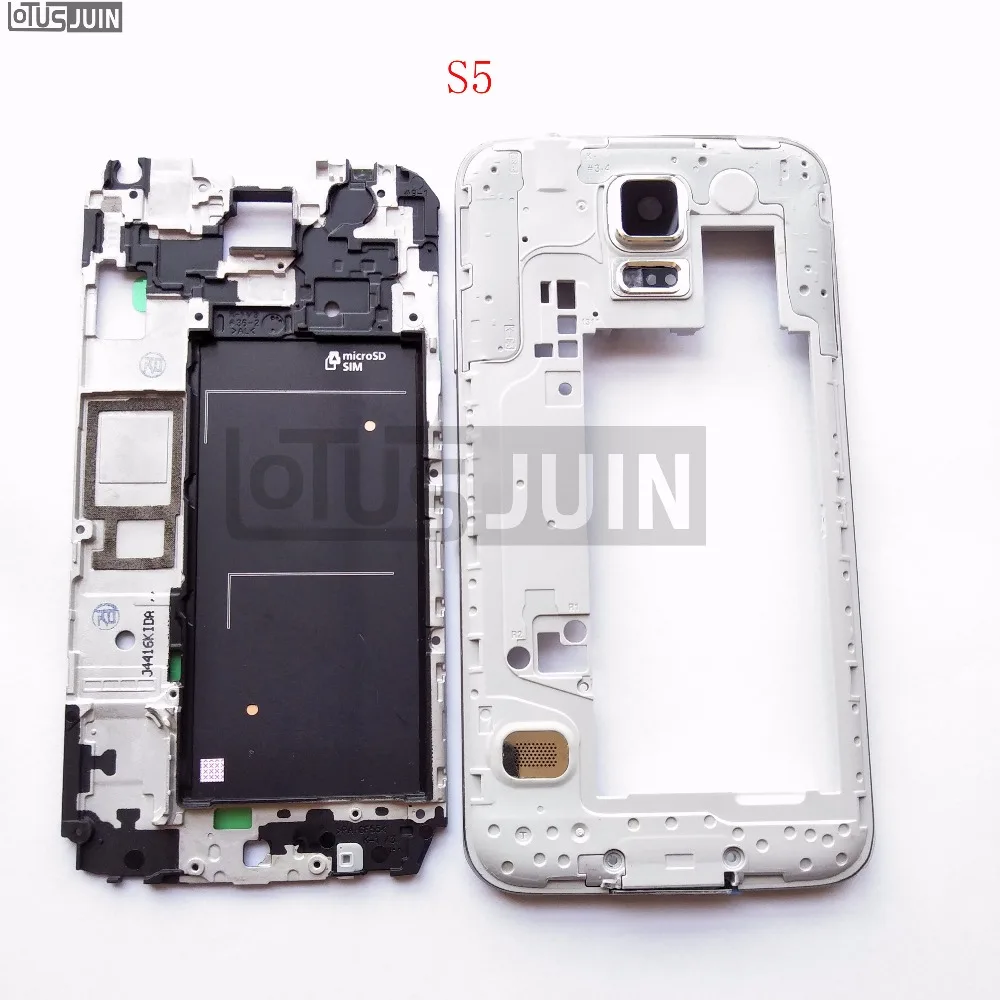1 шт. средняя рамка корпуса + передняя ЖК-дисплея для Samsung S5 G900F/G900V/G900T Замена |