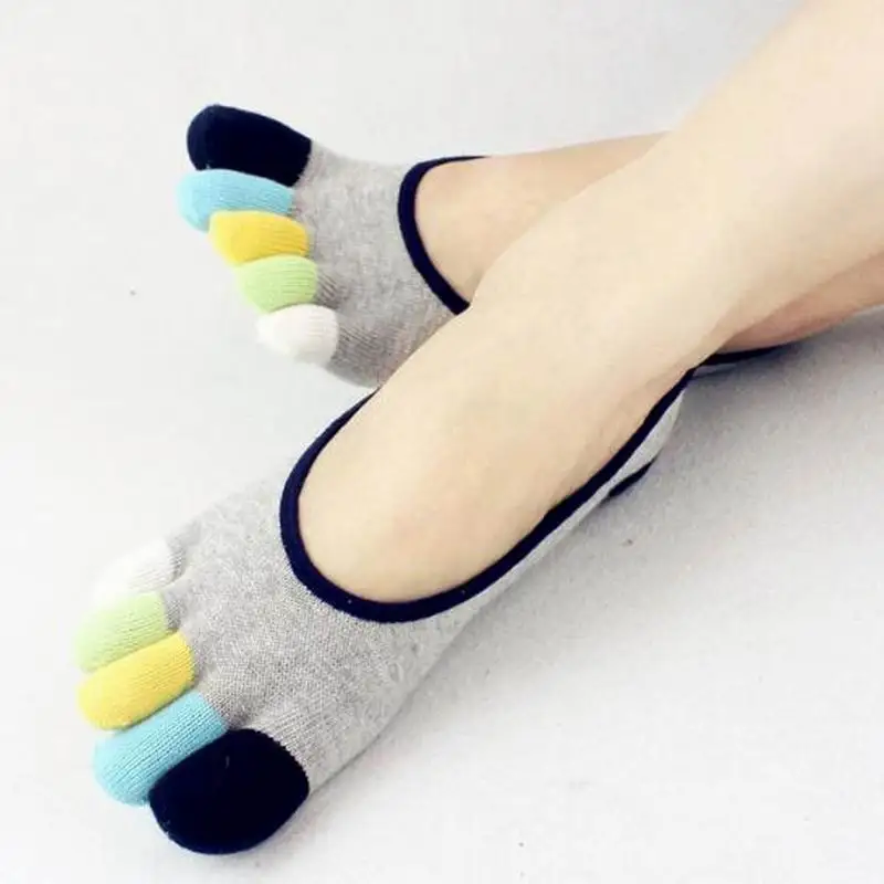 3 пар/лот женские теплые мягкие однотонные носки с отдельными пятью пальцами ног