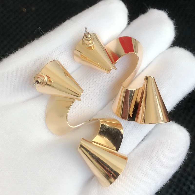 2018 Fashion European Metal Wrinkled Earrings Female Punk Style | Dangle