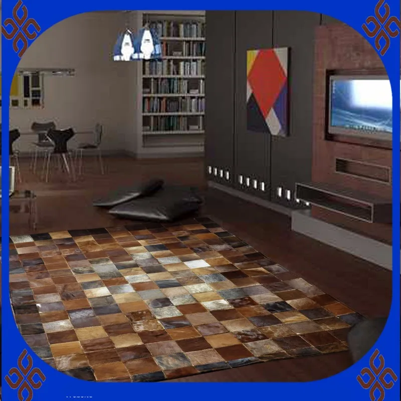 

2018 free delivery 100% natural cowhide leather football field carpet