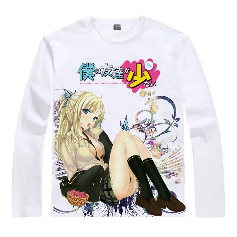Футболка с длинным рукавом Coolprint аниме Haganai NEXT Boku Wa Tomodachi Ga футболки Sukunai Yozora Mikazuki