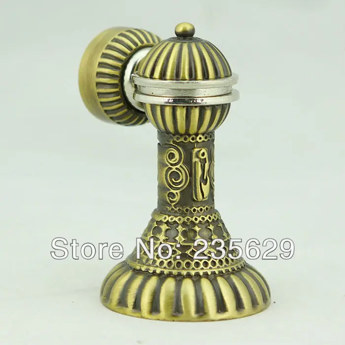 Бесплатная доставка настенный античный латунный дверной ограничитель подходит