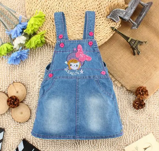 2016 новое платье с поясом для маленьких девочек джинсовые платья принцессы Одежда