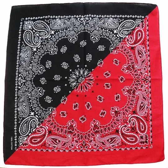 Black Red FOXMOTHER, новинка, хип-хоп, хлопок, 55 см* 55 см, черные, красные банданы с принтом пейсли для женщин/мужчин/мальчиков/девочек - Цвет: Black Red