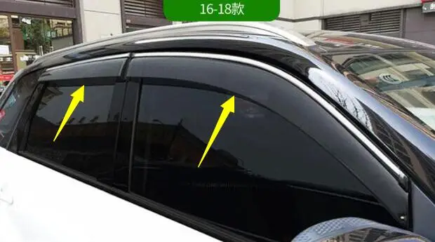 

Free shipping for Suzuki Vitara 2016 2017 car body styling Stick lamp plastic Window glass Wind Visor Rain/Sun Guard Vent 4pcs