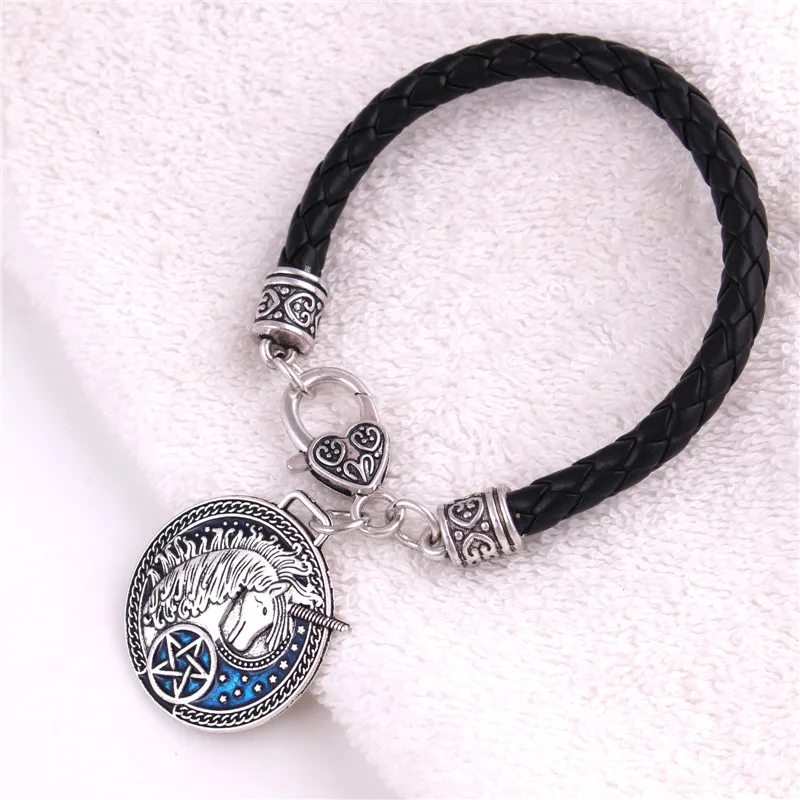 Female Male Jewelry Bracelet Mythical Animal Unicorn And Pentacle With Fashion Enamel Religions Amulet Provide Dropshipping | Украшения и