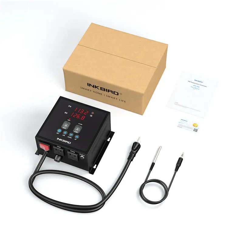 Inkbird Plug-N-Play PID контроллер температуры Термостат IPB-16S Предварительно проводной цифровой домашний пивоваренный контроллер с 2 вилками