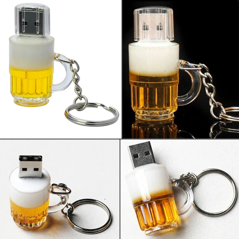Reboto маленькая бутылка пивной чашки USB флешка брелок 4 ГБ 8 16 32 мини usb флэш