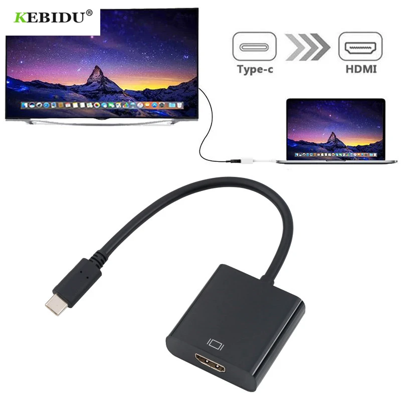Kebidu 4K Type C 3.1 to HDMI -compatiblMale Female Cable Adapter Converter for MacBook Chrome book Samsung Huawei | Электроника
