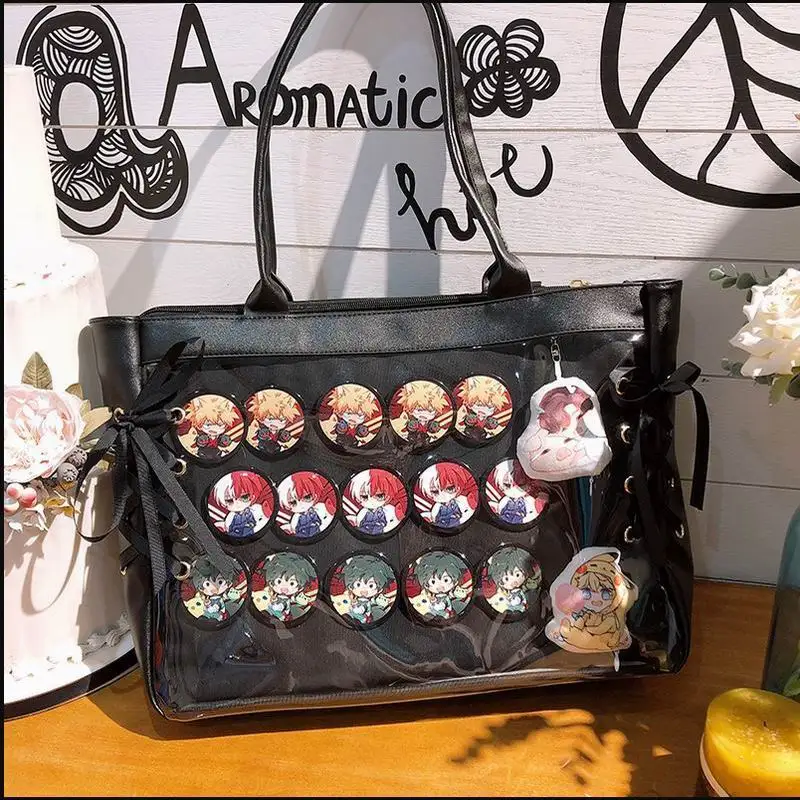 Черный Японский сладкий Лолита Harajuku прозрачный Itabag JK Ita Сумка косплей девушка сумка на плечо элегантный дизайн Kawaii Mori девушки Дорожная сумка - Цвет: Черный