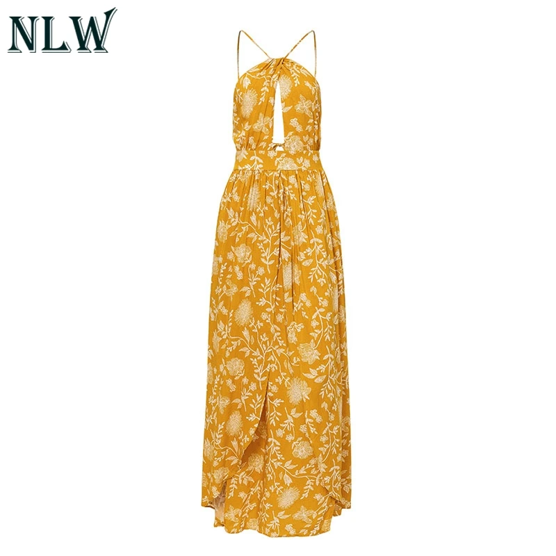 NLW женские платья с кружевным разрезом Vestido Baceless вечерние на бретельках короткое