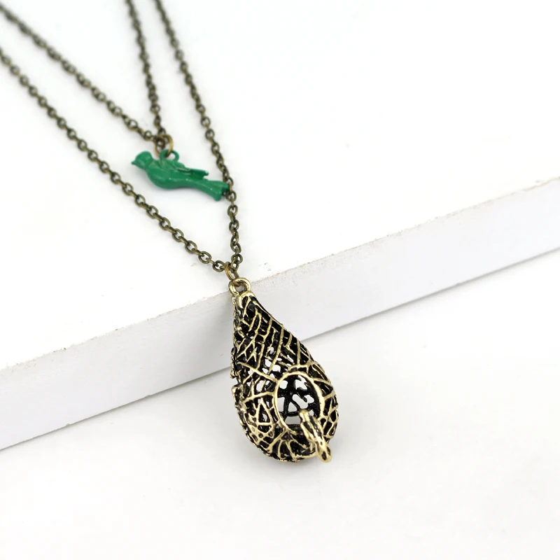 Оптовая продажа ожерелье с голубыми птицами Елена Гилберт гнездо птицы из