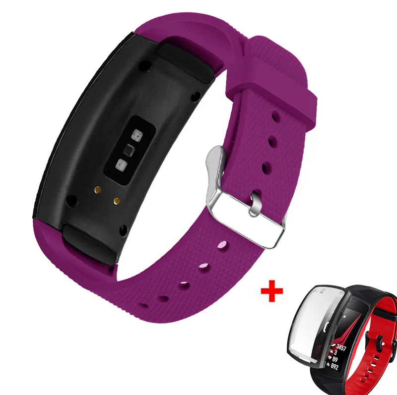 Color10 2 в 1 сменные браслеты для samsung gear Fit 2 Pro Band силиконовый ремешок для часов+ чехол для samsung Fit 2 SM-R360 ремешок - Цвет: Color10