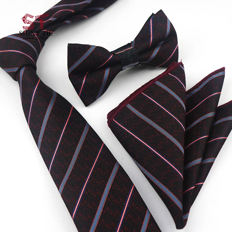 Модный мужской набор галстуков из полиэстера 7 см полосатые галстуки в горошек с